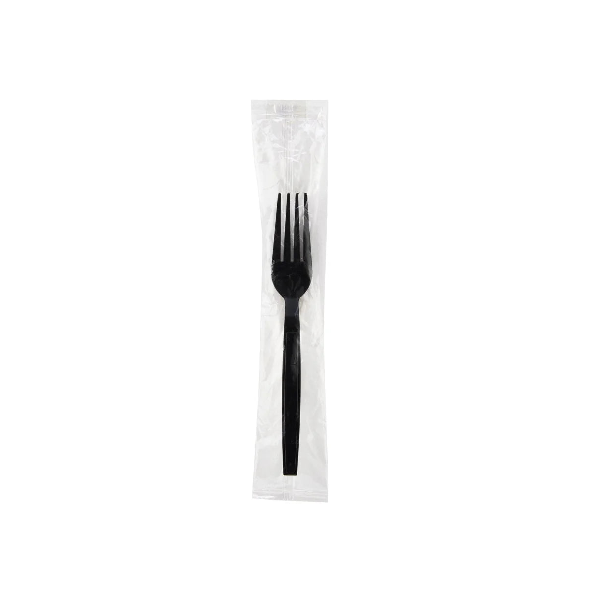 Black Heavy Duty Plastic Fork Individually Wrapped-6 Gm