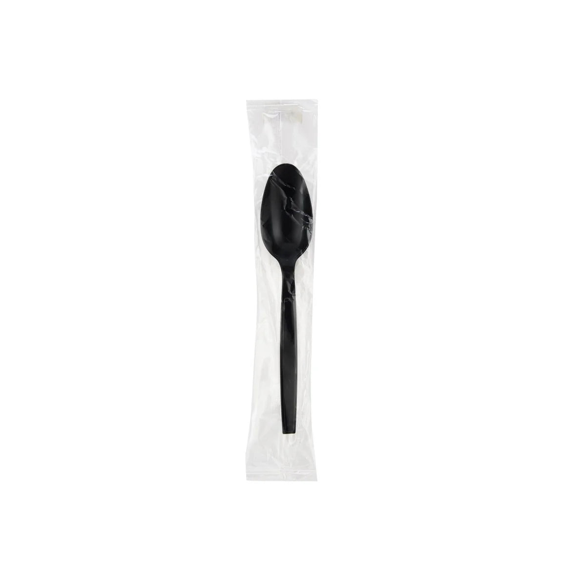 Black Heavy Duty Plastic Spoon Individually Wrapped-6 Gm