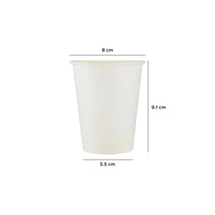 Heavy Duty White Single Wall Paper Cups 6.5 Oz