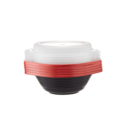 200 Pieces Red & Black Soup Bowl 1000 cc with Lids