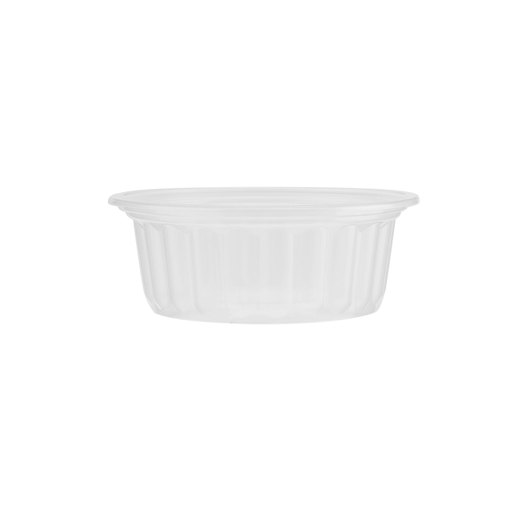 Plastic Ribbed Clear Round Container 250 Ml-Base Only