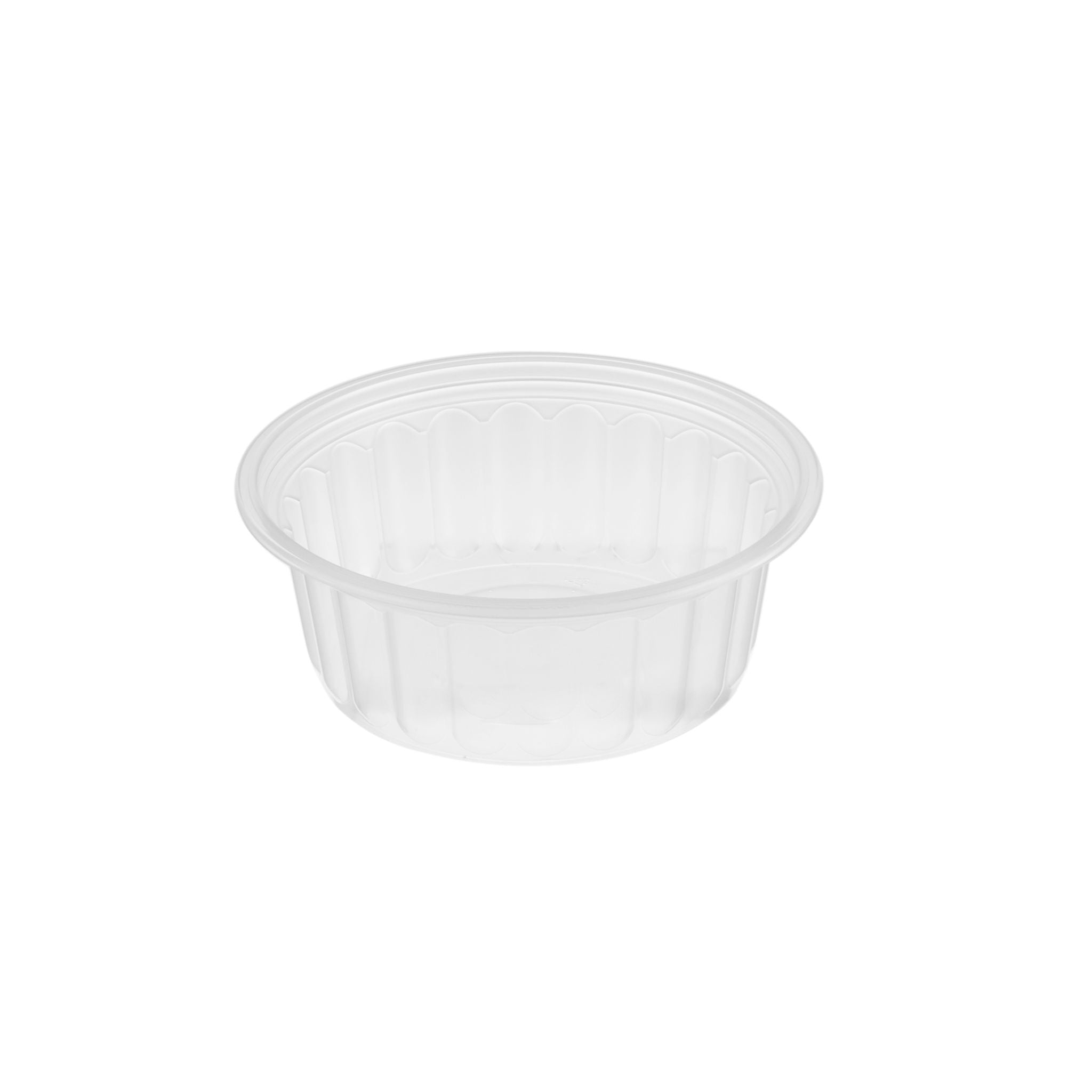 Plastic Ribbed Clear Round Container 250 Ml-Base Only