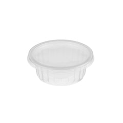 Plastic Ribbed Clear Round Container 250 Ml-Base Only