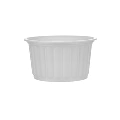 PP Corrugated White Bowl 350 Ml With Lid