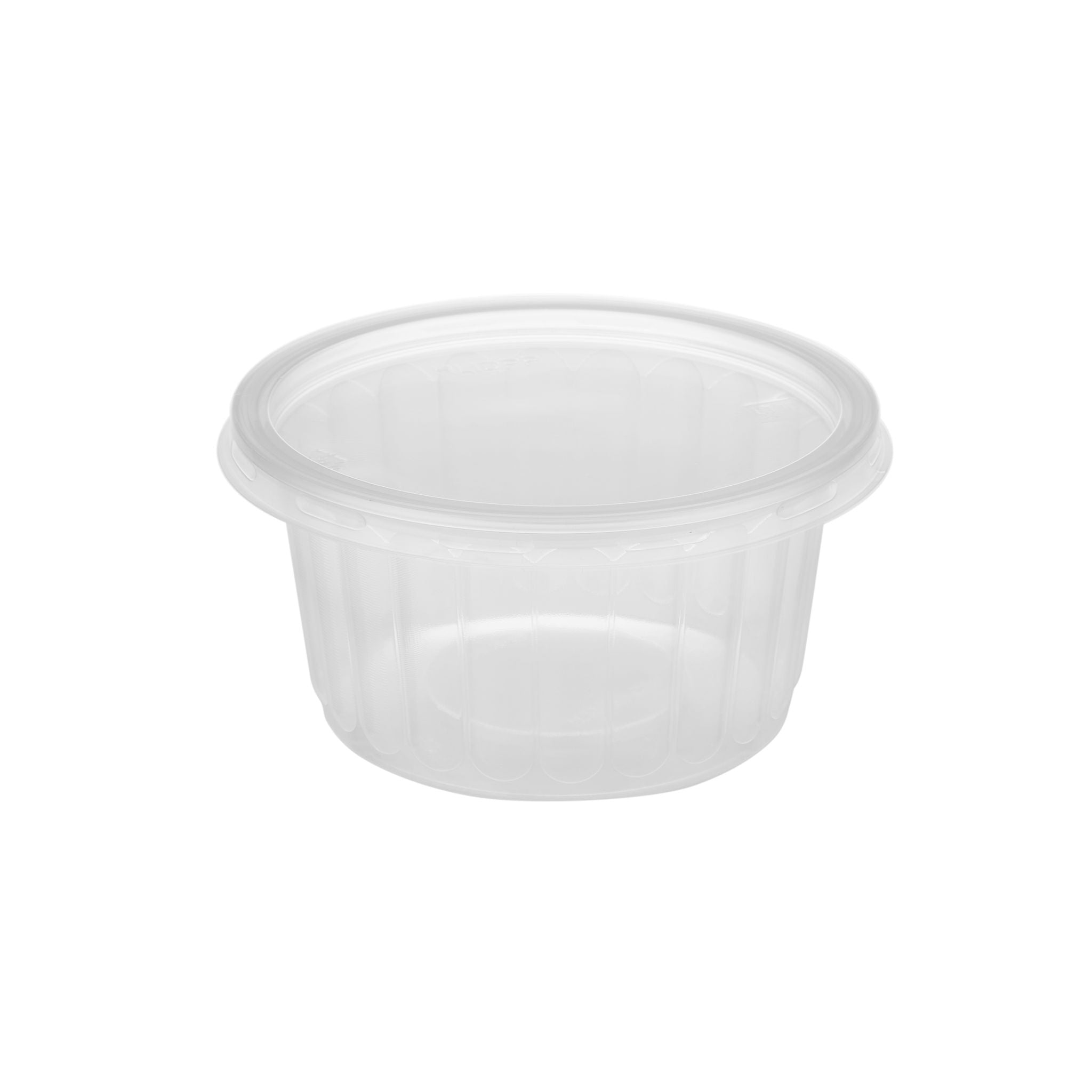 PP Corrugated White Bowl 350 Ml With Lid