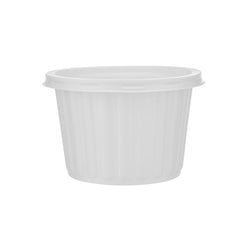 PP Corrugated White Bowl 500 Ml +Lid