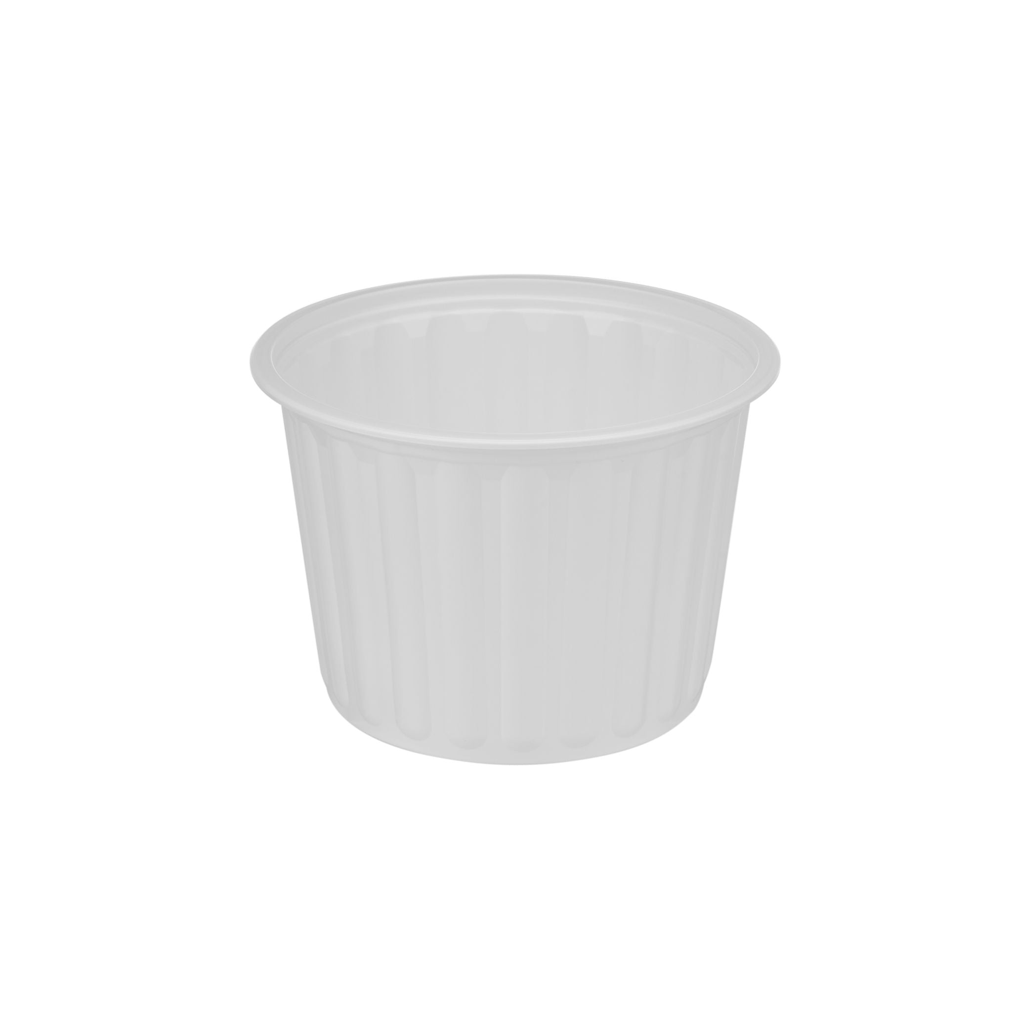 PP Corrugated White Bowl 500 Ml +Lid