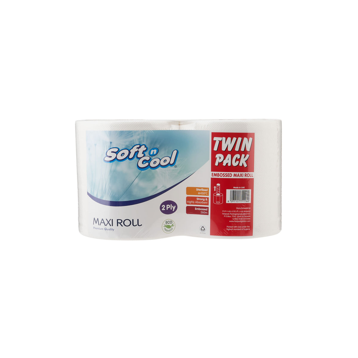 Maxi Roll 2PLY 900GMS EWS Twinpack Carton Packing