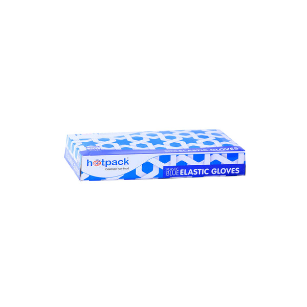 Plastic Blue Elastic Gloves Medium