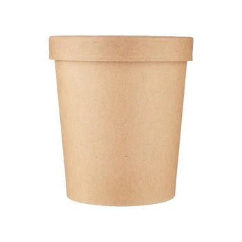 Kraft Paper Noodle Bowl with Kraft Lid