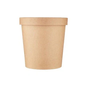 Kraft Paper Noodle Bowl with Kraft Lid