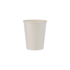 500 Pieces  White Embossed Design Paper Cup 8 Oz