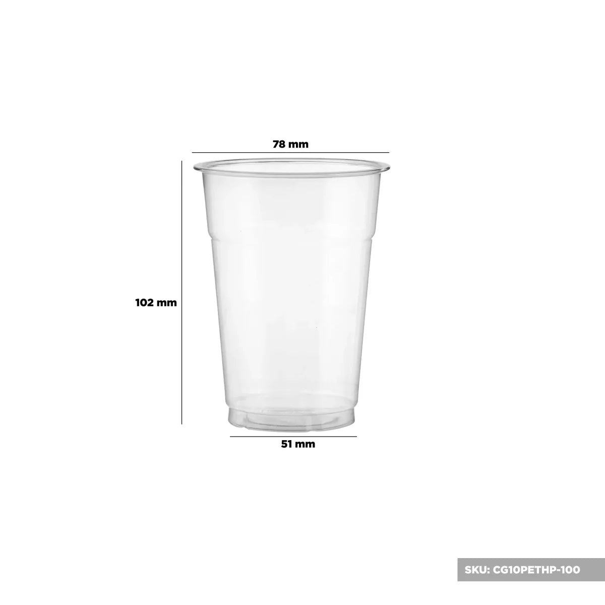 Hotpack Clear PET Cup 78 Diameter With Lid