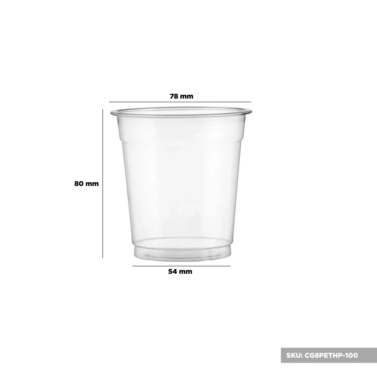 Hotpack Clear PET Cup 78 Diameter With Lid