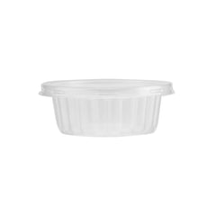 Plastic Ribbed Clear Round Container 200 Ml-Base Only