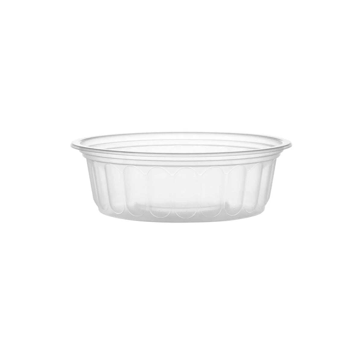 Plastic Ribbed Clear Round Container 200 Ml-Base Only