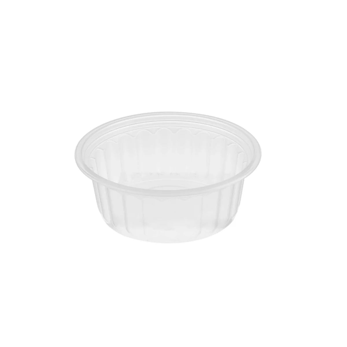 Plastic Ribbed Clear Round Container 200 Ml-Base Only