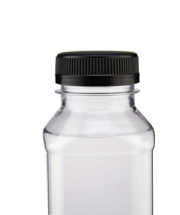 Plastic Square Bottle with Black Cap - hotpack.bh
