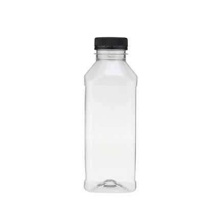 Plastic Square Bottle with Black Cap - hotpack.bh