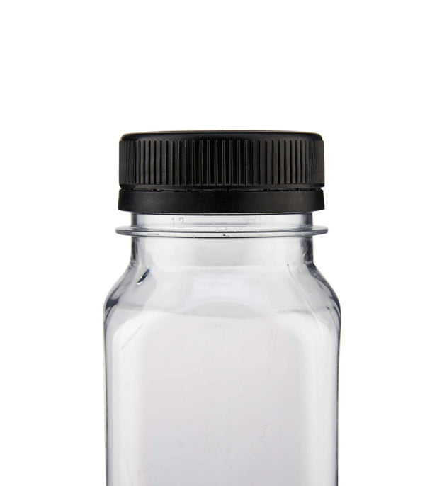 Plastic Square Bottle with Black Cap - hotpack.bh