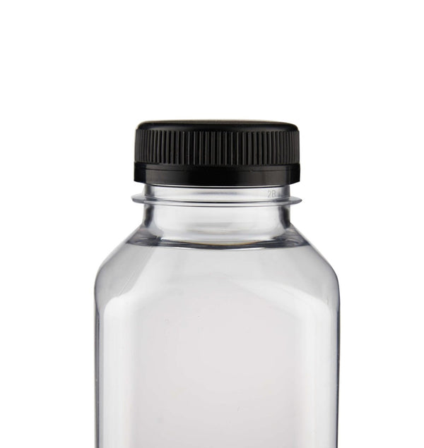 Plastic Square Bottle with Black Cap - hotpack.bh