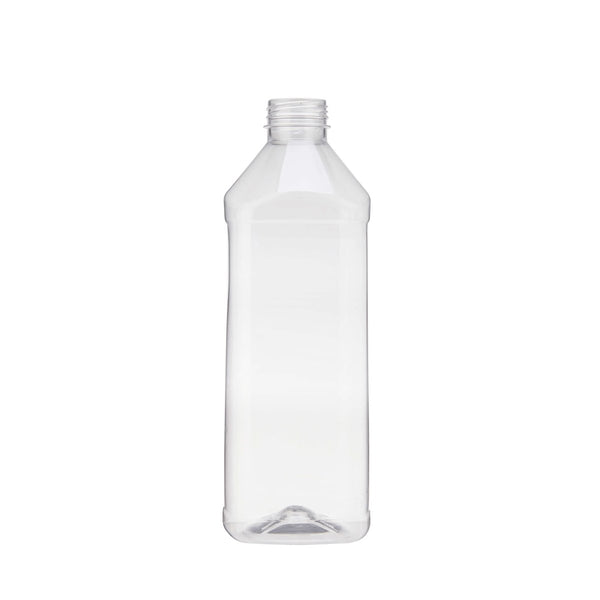 Plastic Square Bottle with Black Cap - hotpack.bh