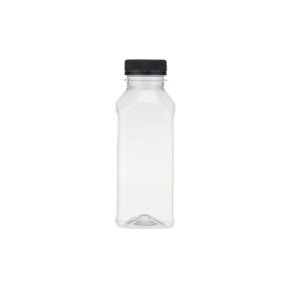 Plastic Square Bottle with Black Cap - hotpack.bh