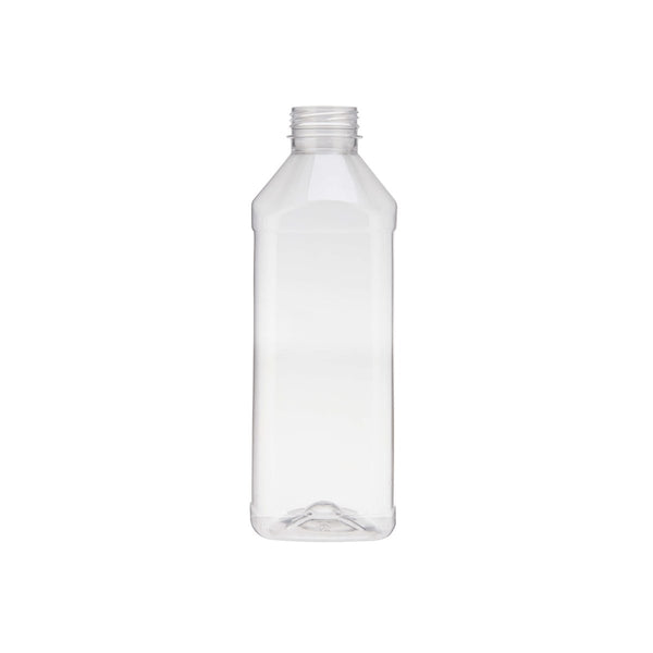 Plastic Square Bottle with Black Cap - hotpack.bh