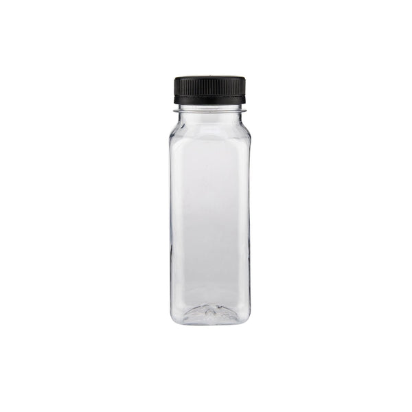 Plastic Square Bottle with Black Cap - hotpack.bh