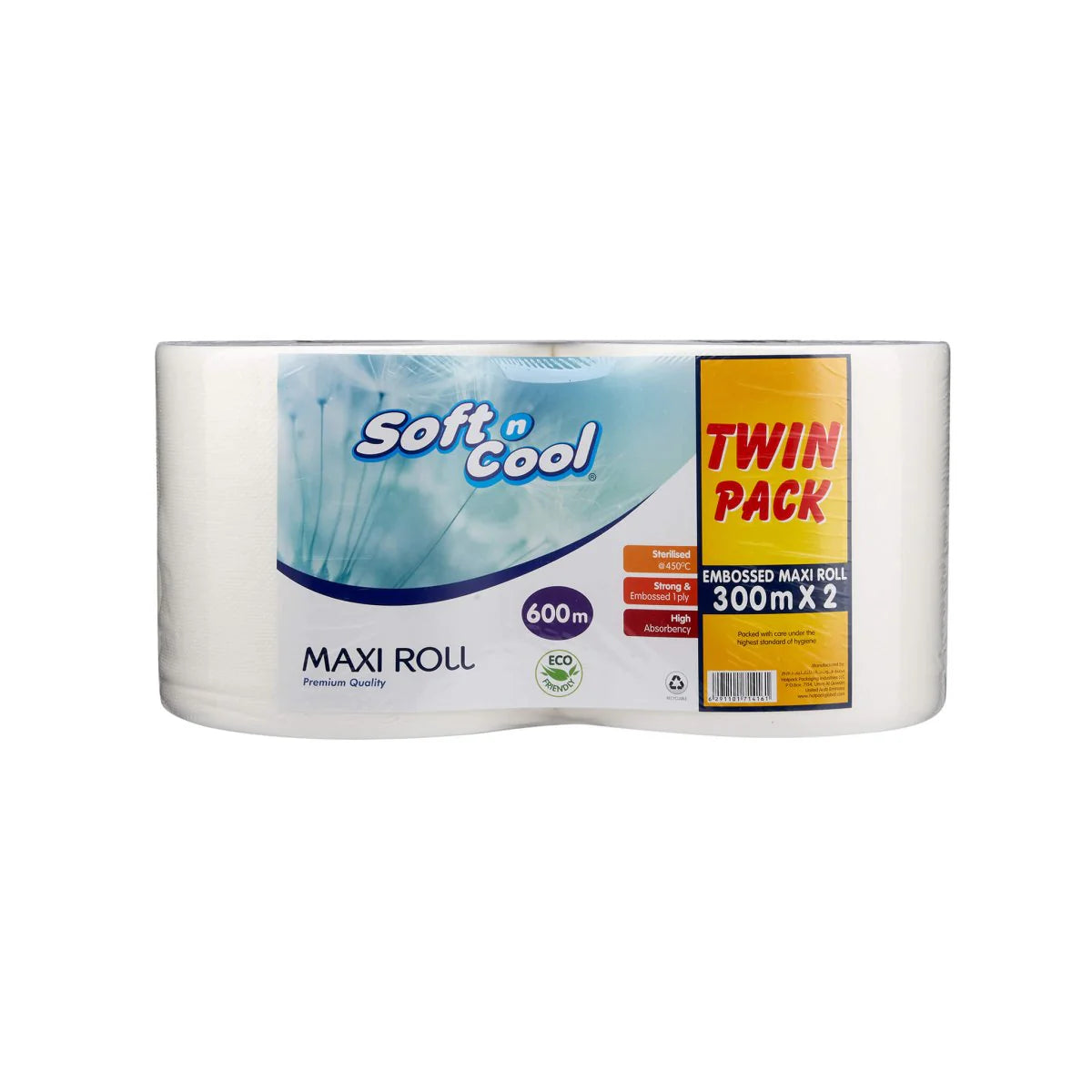 SOFT N COOL MAXI ROLL 1PLY 300 MTR EPRWS TWINPACK CARTON PACKING