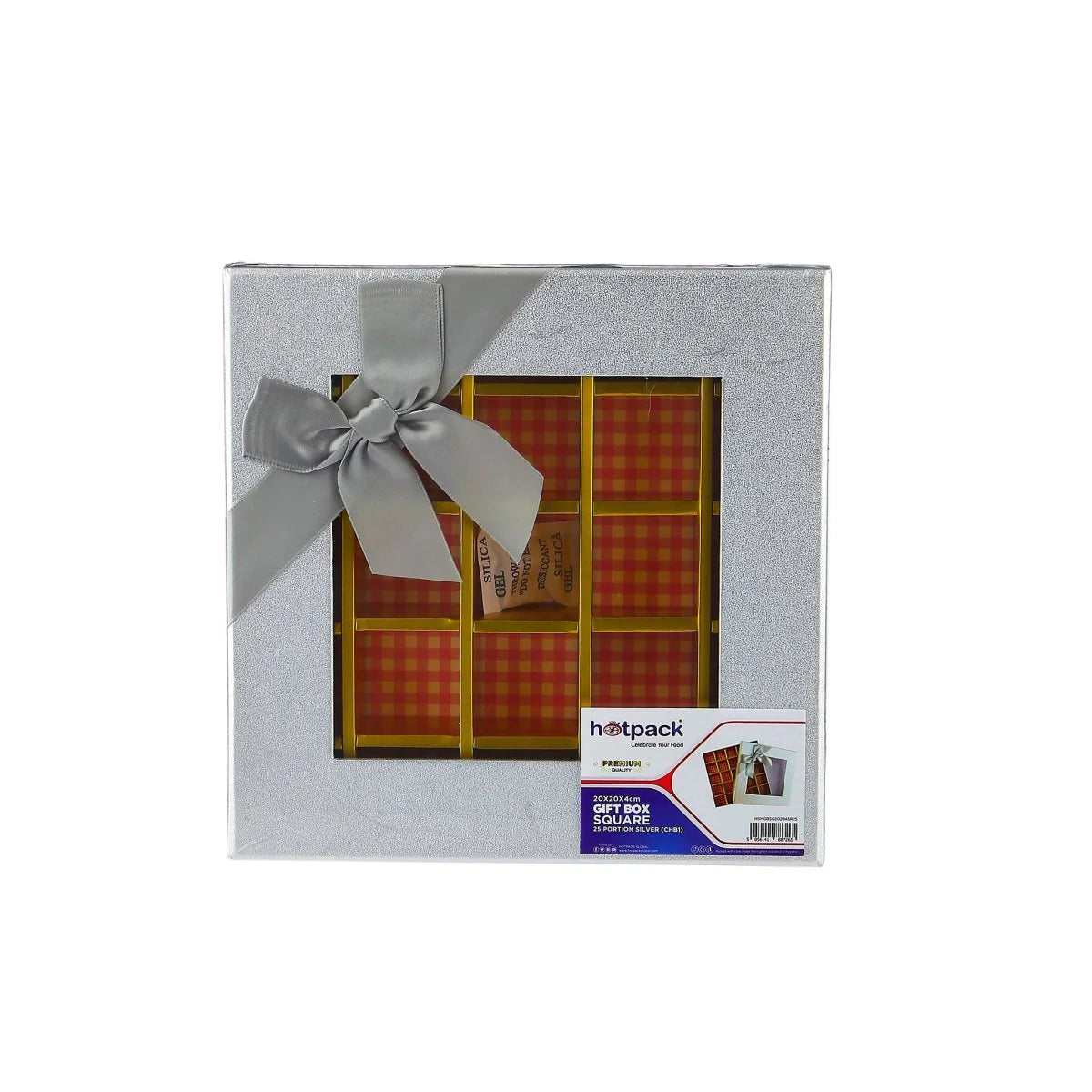 Square Chocolate Gift Box 20*20*4CM 25 DIV*SILVER