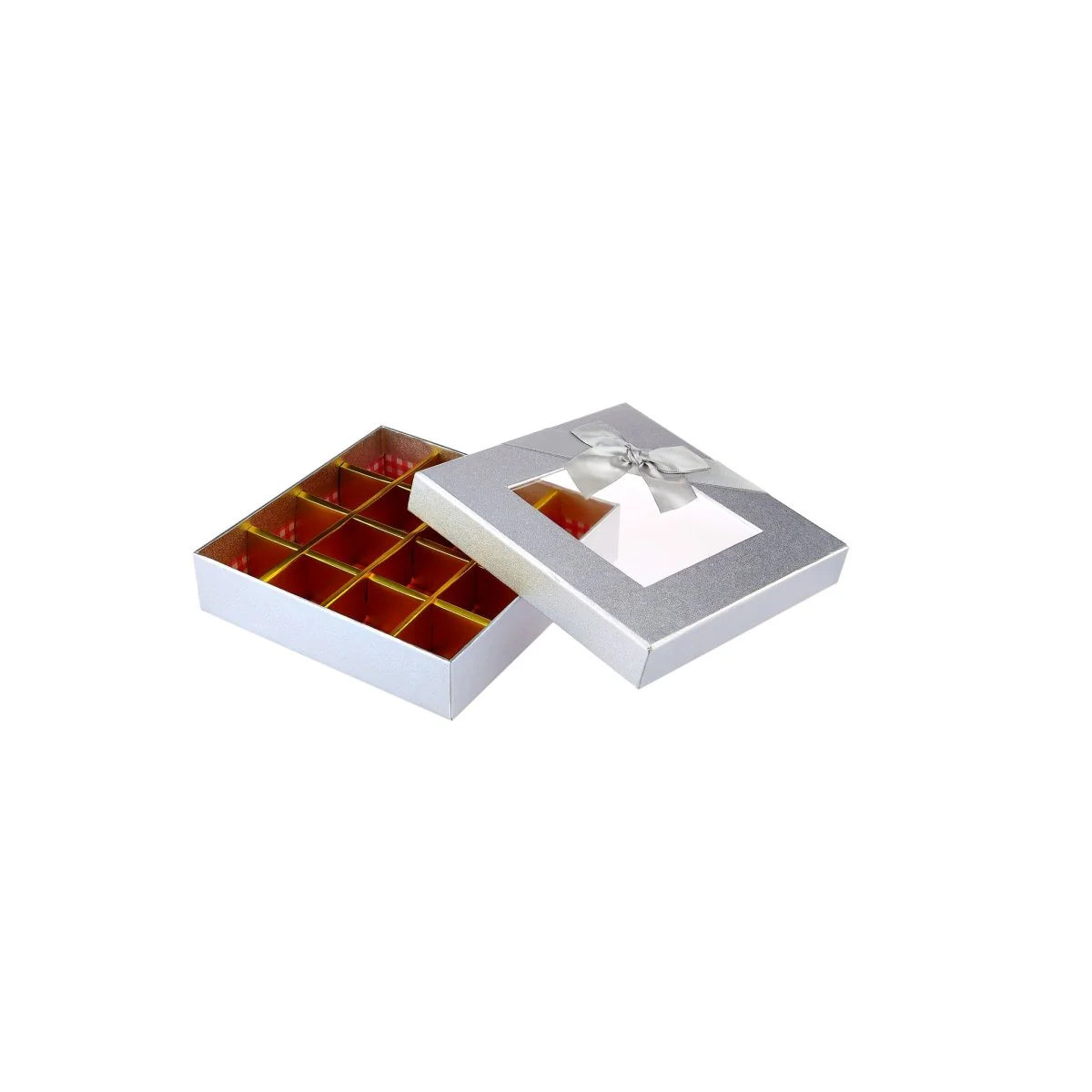 Square Chocolate Gift Box 20*20*4CM 25 DIV*SILVER