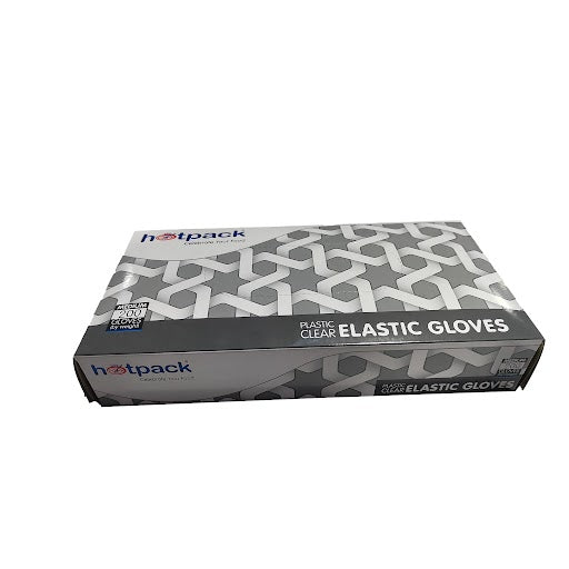 Plastic Black Elastic Gloves Medium-1000 Pieces