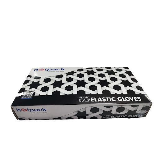 1000 Pieces Plastic Black Elastic Gloves Medium