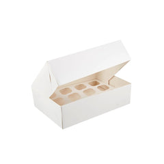 White Cup Cake Box with Inserts