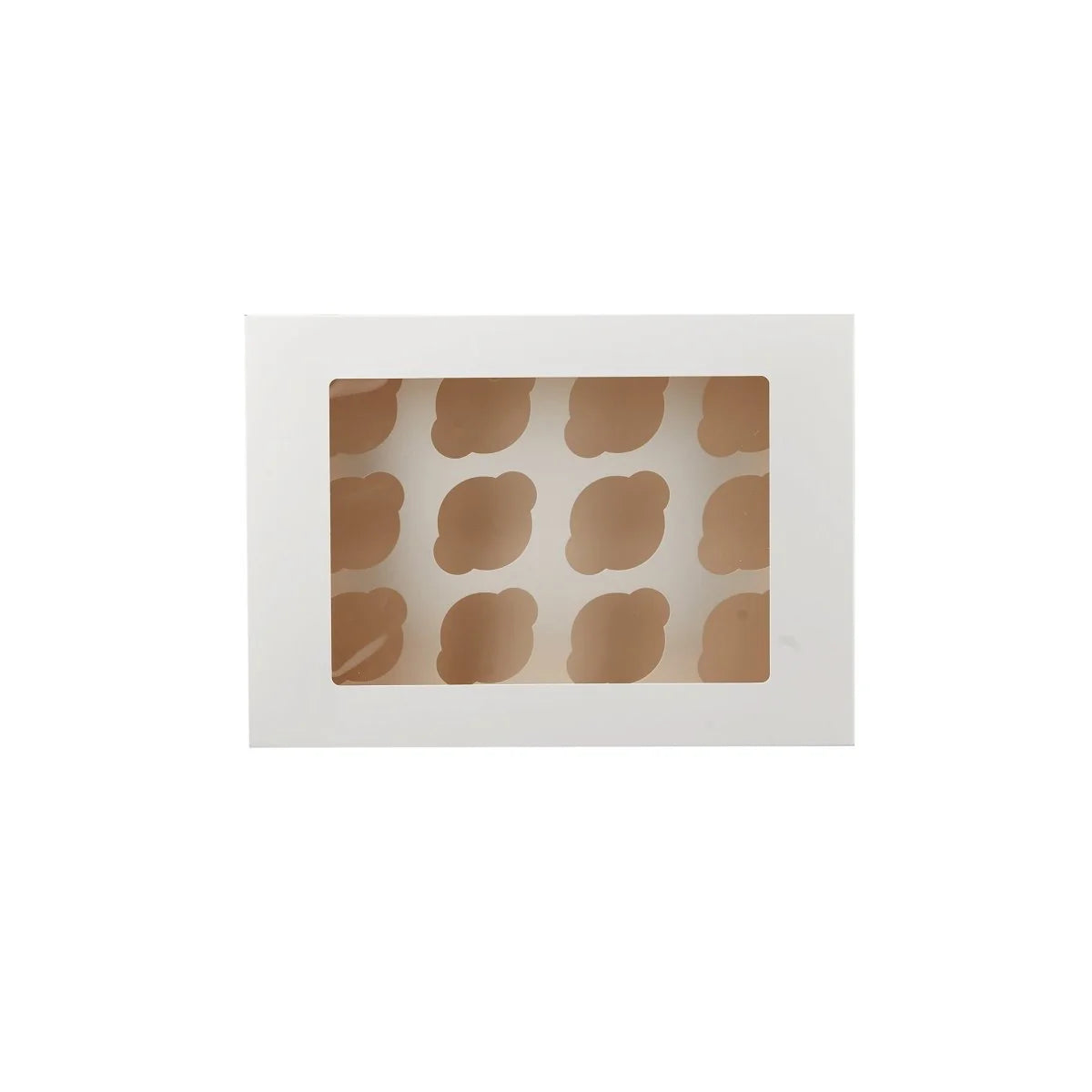 White Cup Cake Box with Inserts