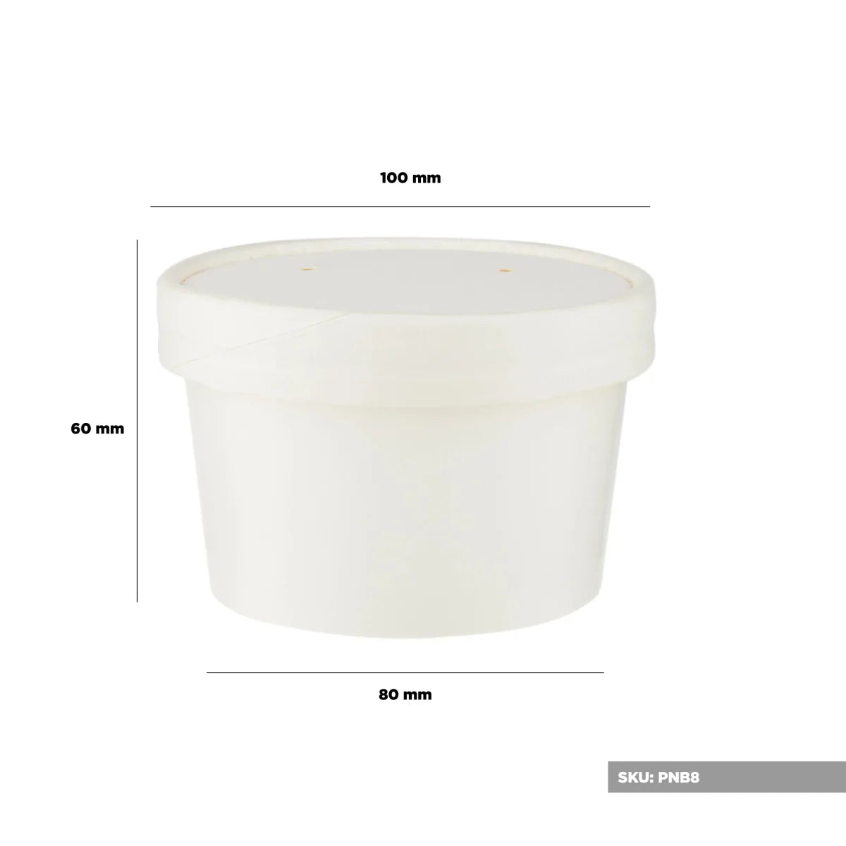 White Paper Noodle Bowl with Paper Lid