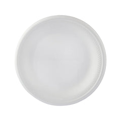  White Round Foam Plate Retail Pack