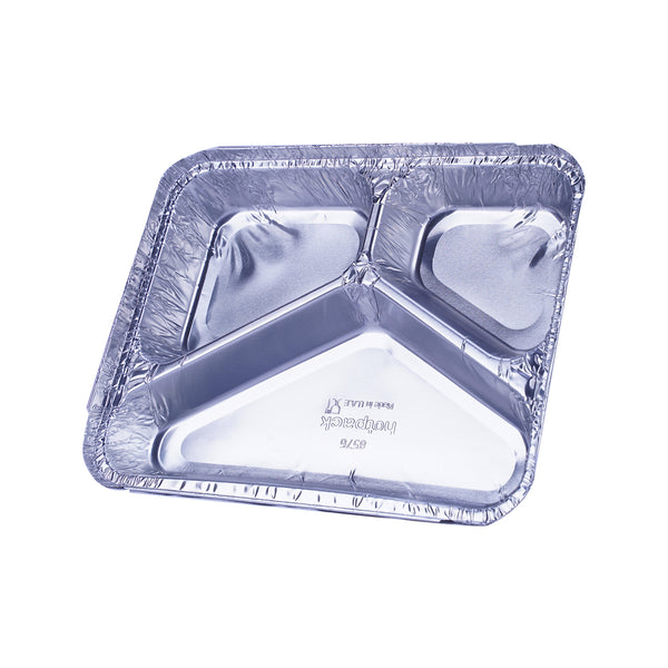 Hotpack |Aluminium Container 8576, 3 Compartmnet+ Lid-760 Cc | 500 PCS - Hotpack Bahrain