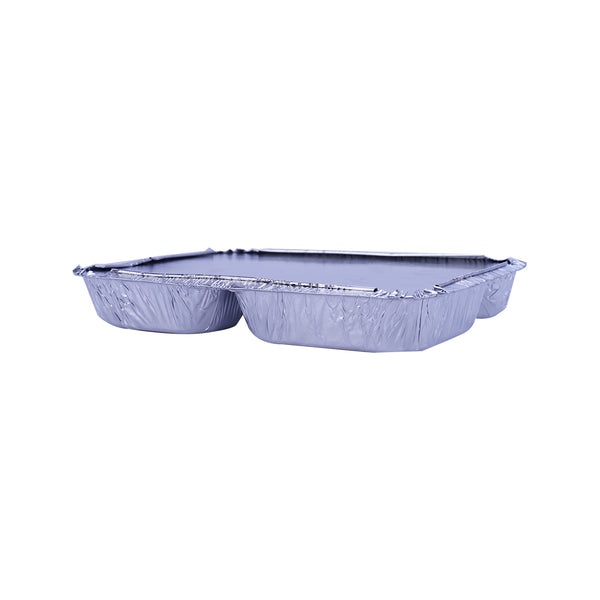Hotpack |Aluminium Container 8576, 3 Compartmnet+ Lid-760 Cc | 500 PCS - Hotpack Bahrain