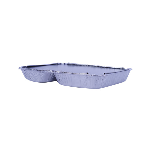 Hotpack |Aluminium Container 8582, 2 Compartmnet + Lid- 820 Cc | 500 PCS - Hotpack Bahrain