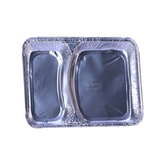 Hotpack |  Aluminium Container 8582, 2 Compartmnet + Lid- 820 Cc | 500 PCS - Hotpack Bahrain