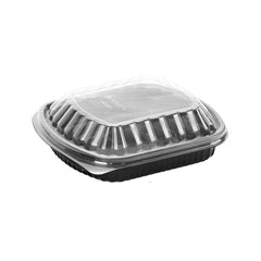 250 Pieces Black Base Rectangular 1-Compartment Container Base + Lid