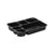 150 Pieces Black Base Rectangular 6-Compartment Container - hotpack.bh