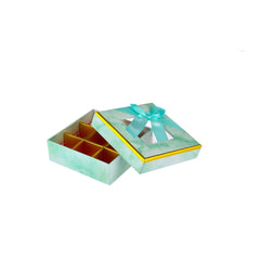 48 Pieces Square Blue Chocolate Gift Box Shape 09 Division - 12*12*4 cm