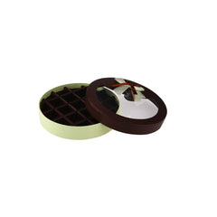 48 Pieces Round Brown Chocolate Gift Box 21 Division -19*19*4 cm