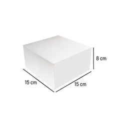 100 Pieces White Cake Box 15 x 15 cm - hotpack.bh