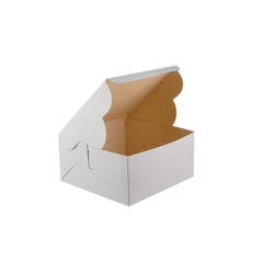 100 Pieces White Cake Box 15 x 15 cm - hotpack.bh