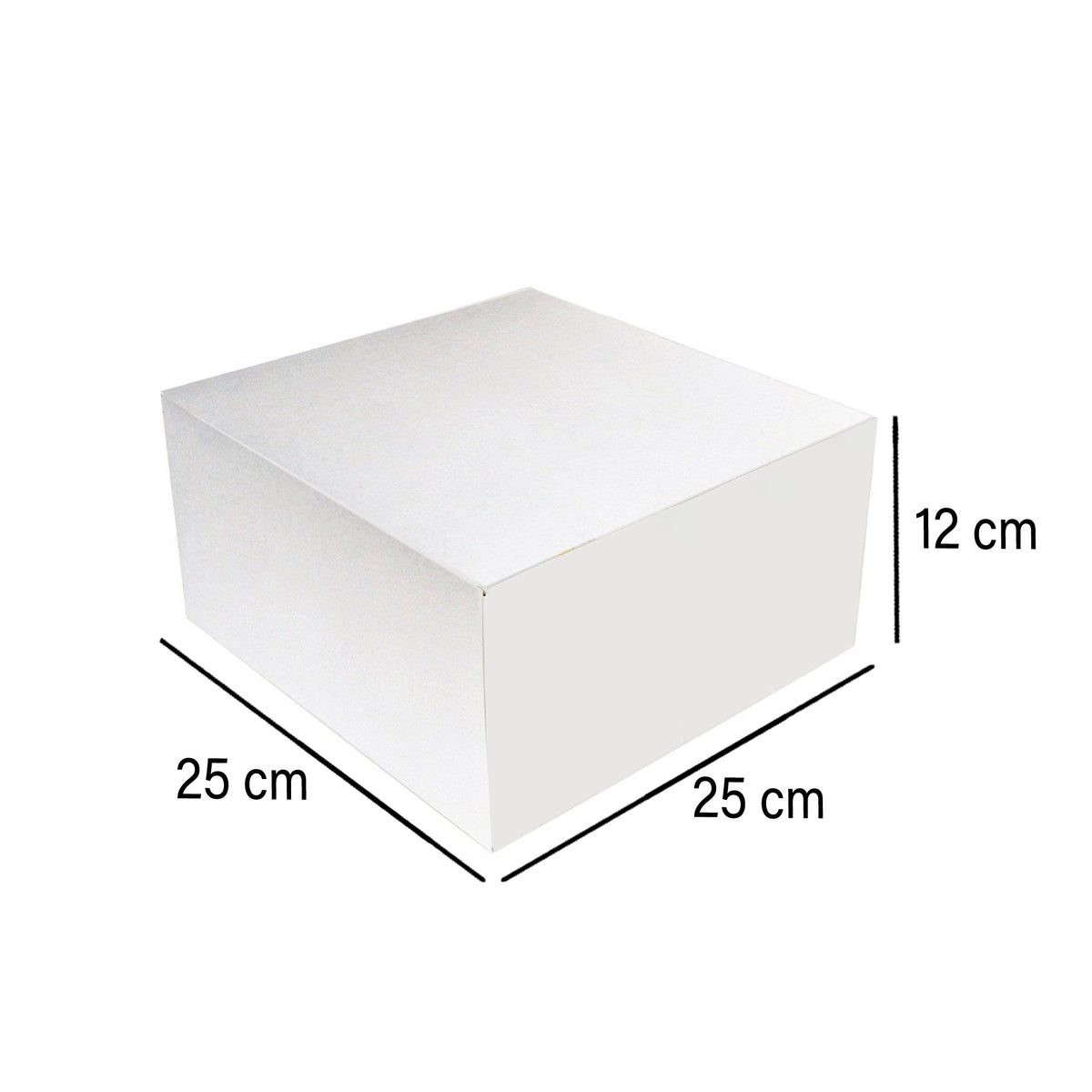 100 Pieces White Cake Box 25 x 25 cm - hotpack.bh