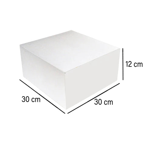 100 Pieces White Cake Box 30 x 30 cm - hotpack.bh